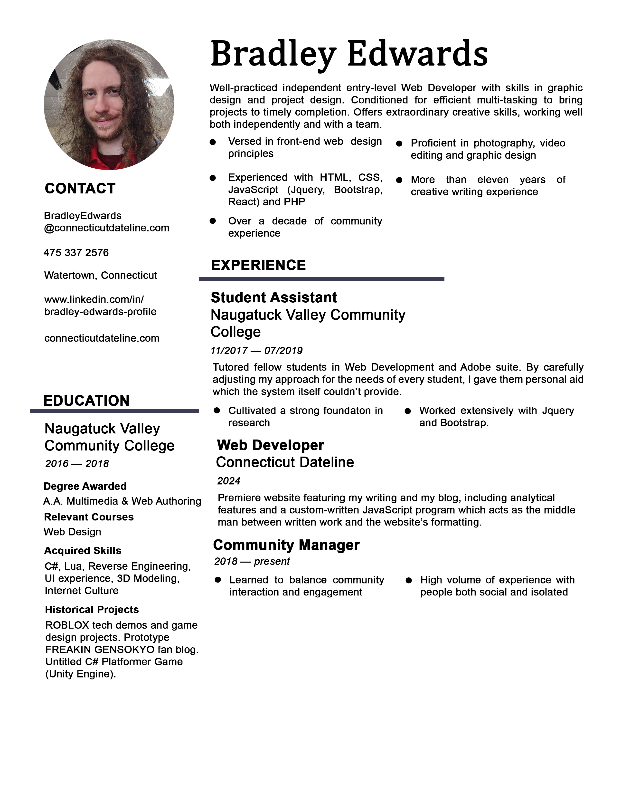 Resume for Bradley Edwards